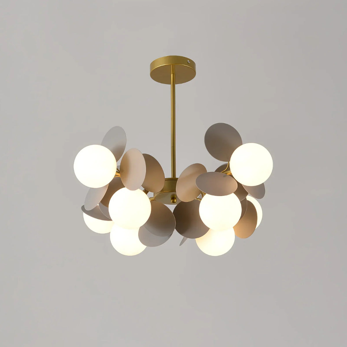 Deckenleuchte mit Blumenästen aus mehrfarbigem Glas und Metall, 4-15 Lichtquellen, naturinspiriertes Design, Wohnzimmer, Esszimmer | Sansoti