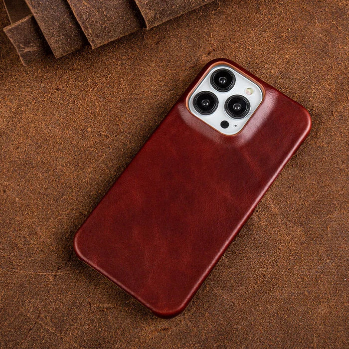 Leder-iPhone-Hülle mit Ölwachsbeschichtung | Luxuriöser Schutz für iPhone 13-16 | MagSafe-kompatibel | Sansoti