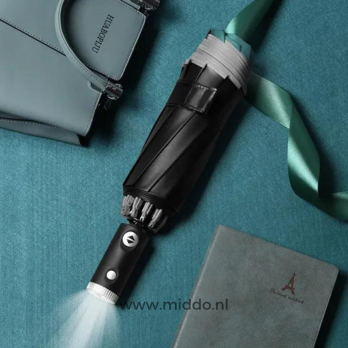 Automatic Umbrella Stormproof Reflective Edge 105cm Fiberglass Aluminum Windproof Safe Rain Umbrella | Sansoti