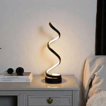 Spiral Metal Table Lamp Dimmable 3 Light Colors Warm Neutral Cool White Modern Ambient Lamp Desk Lamp | Sansoti