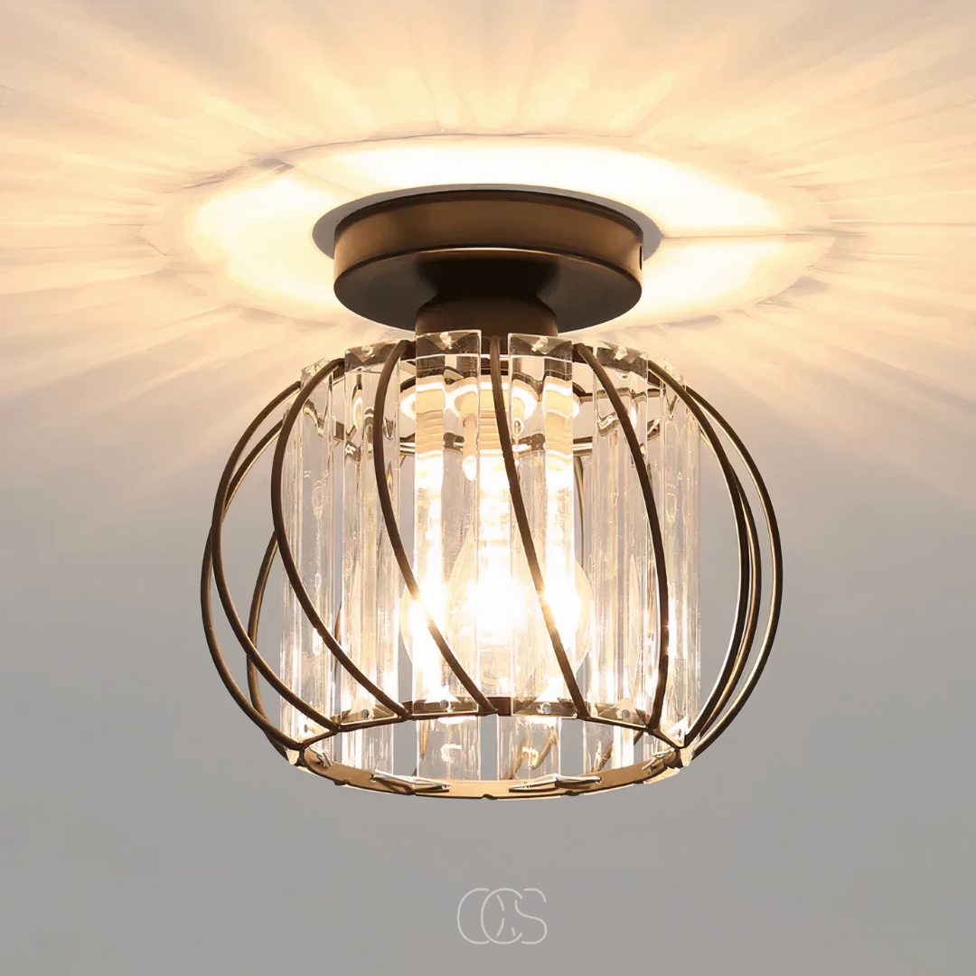 Glas-Deckenleuchte Ø23 cm Glas Metall E27-Fassung Modernes skandinavisches Design Beleuchtung Flur Schlafzimmer Gang | Sansoti