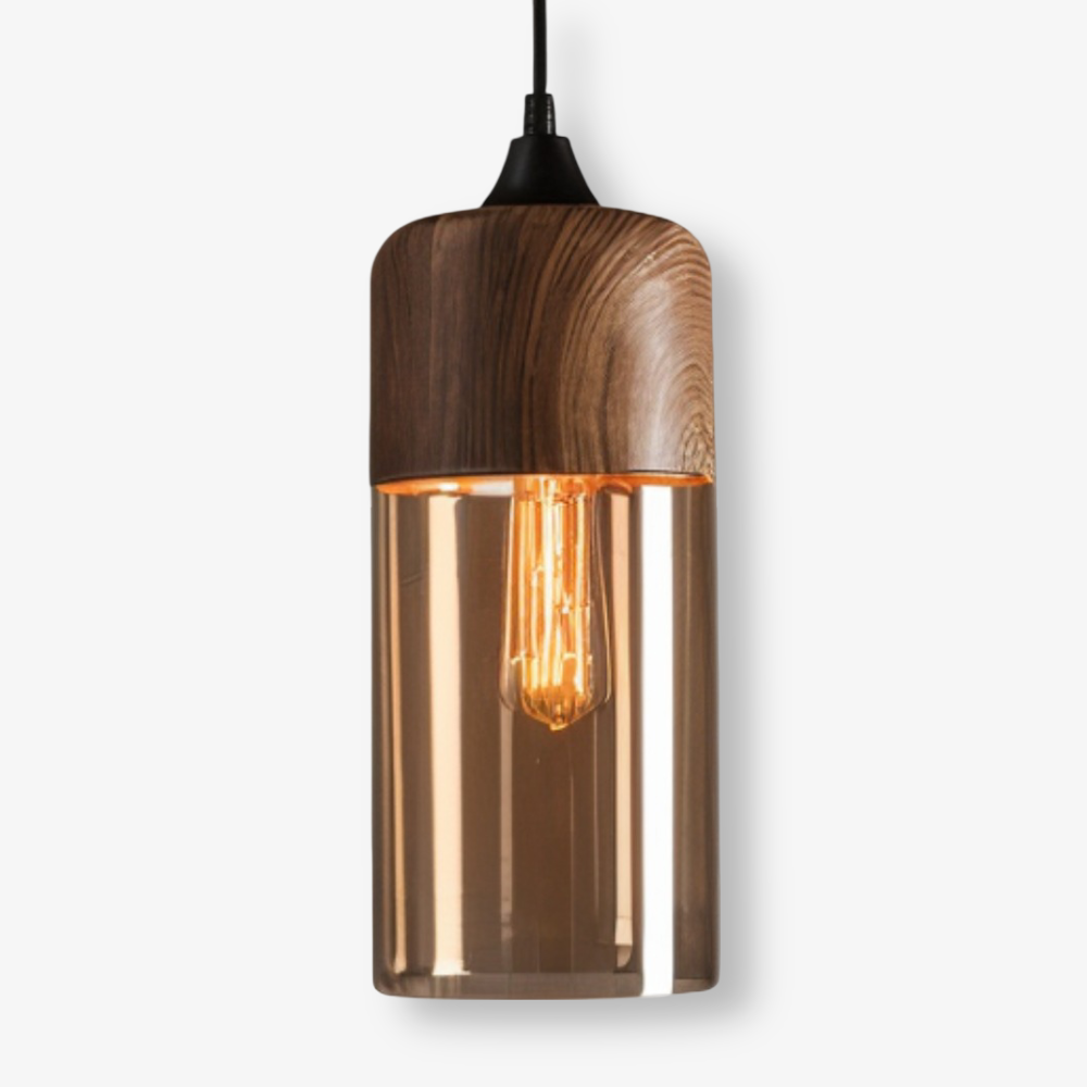 Pendant Lamp Retro Glass Scandinavian Metal Amber Adjustable E27 | Sansoti