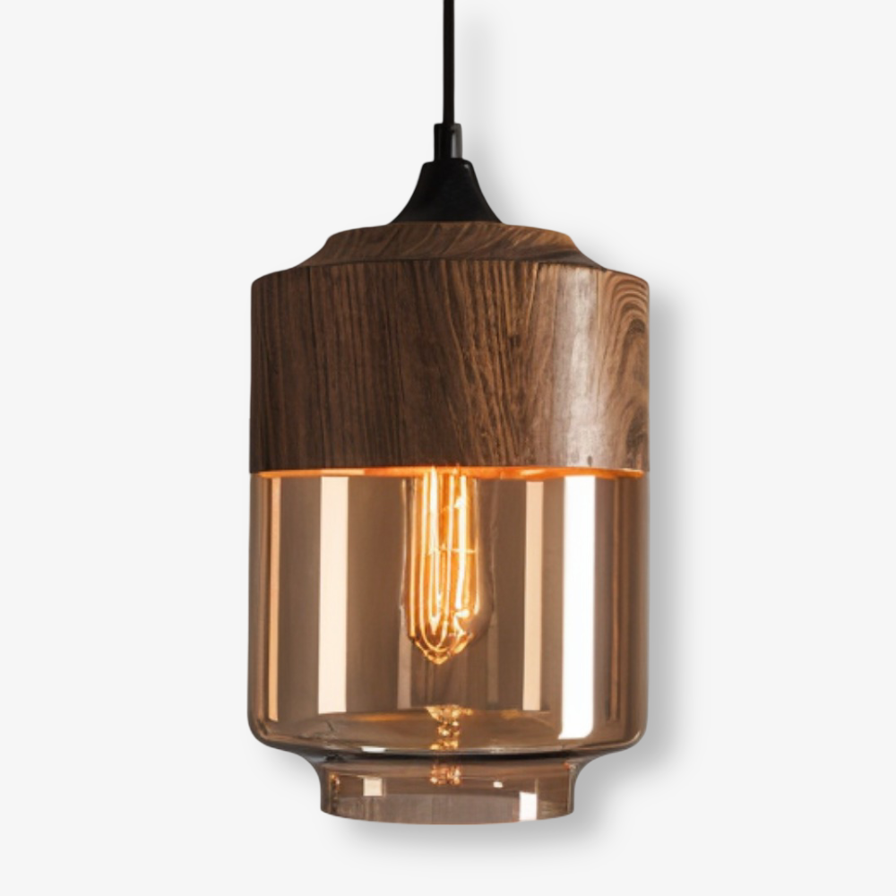 Pendant Lamp Retro Glass Scandinavian Metal Amber Adjustable E27 | Sansoti