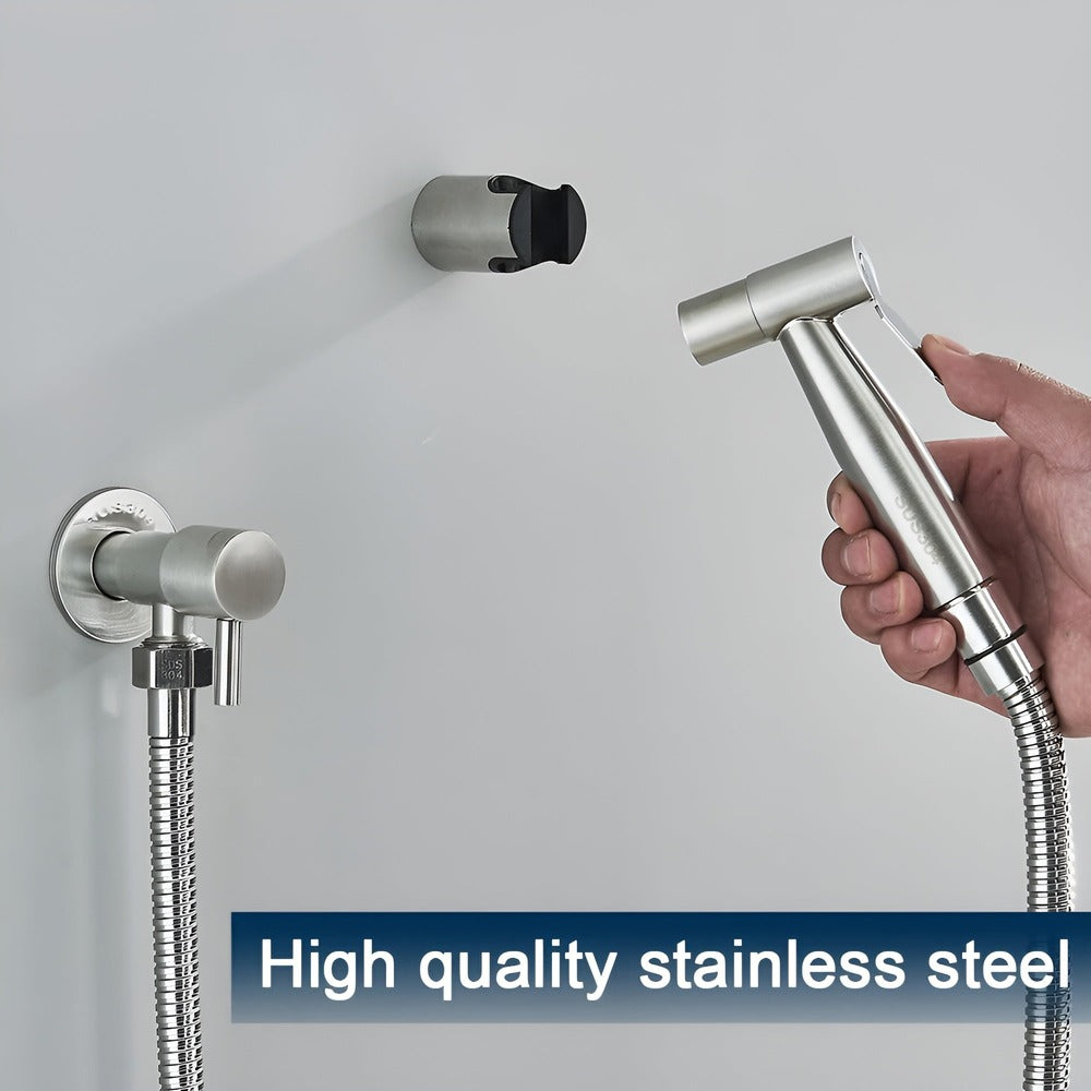 Set de ducha bidé de acero inoxidable 304, montaje en pared, pulverizador higiénico para inodoro | Sansoti