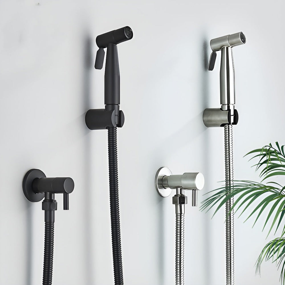 Set de ducha bidé de acero inoxidable 304, montaje en pared, pulverizador higiénico para inodoro | Sansoti