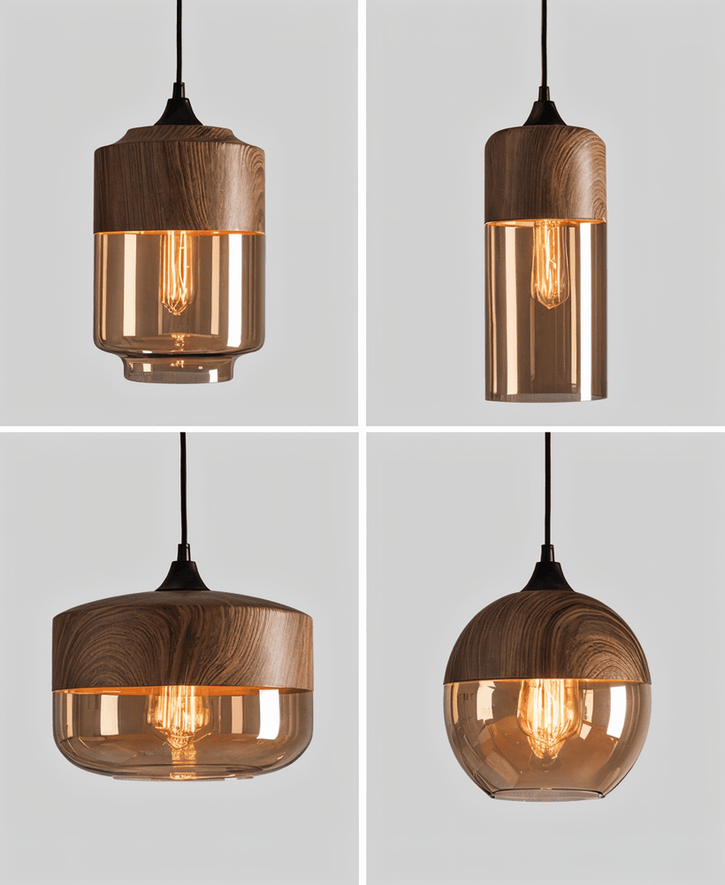 Pendant Lamp Retro Glass Scandinavian Metal Amber Adjustable E27 | Sansoti