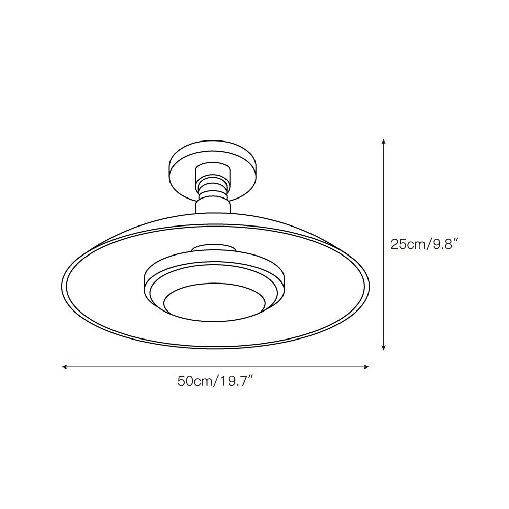 Design-Deckenlampe aus Glas und Metall mit integrierter LED – moderne runde Deckenleuchte in Gold, Weiß oder Nickel, 50 cm | Sansoti