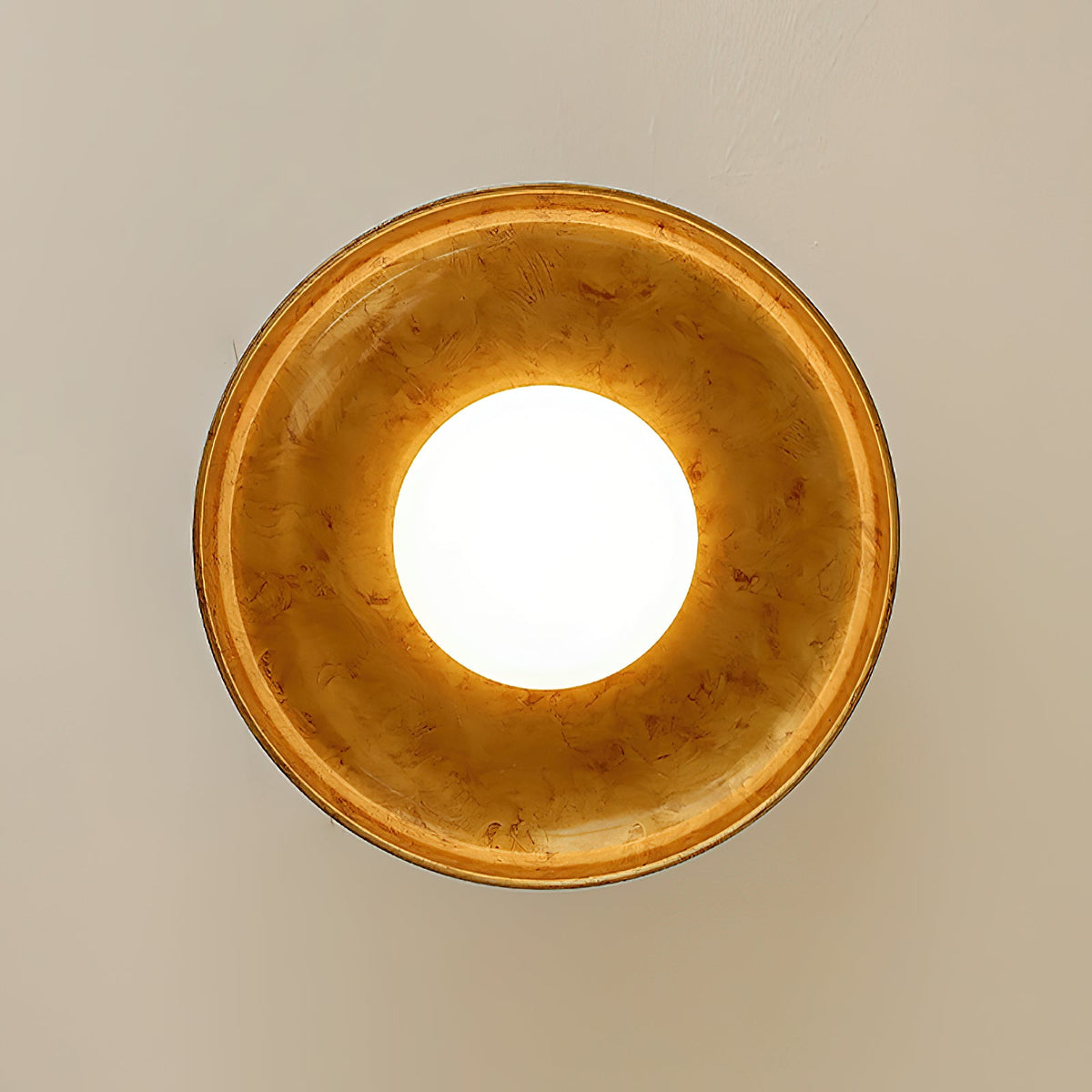 Design-Deckenlampe aus Glas und Metall mit integrierter LED – moderne runde Deckenleuchte in Gold, Weiß oder Nickel, 50 cm | Sansoti