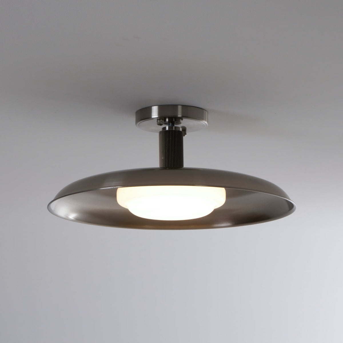 Ceiling Lamp with Hand-Blown Glass Shade and Textured Metal Rosette – Warm Ambient Light for Living Room, Bedroom and Entrance | Sansoti