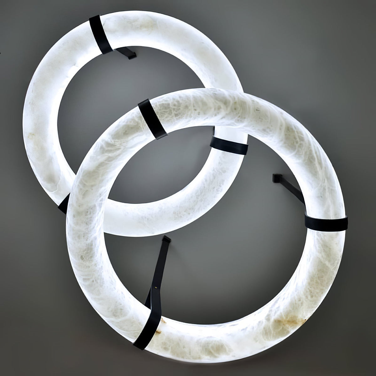 Pendant Lamp Alabaster Ring LED Dark Brown Brown Gold Living Room Dining Room 3000K 4000K 6000K Ø30 Ø120cm Natural Stone Pendant Lamp | Sansoti
