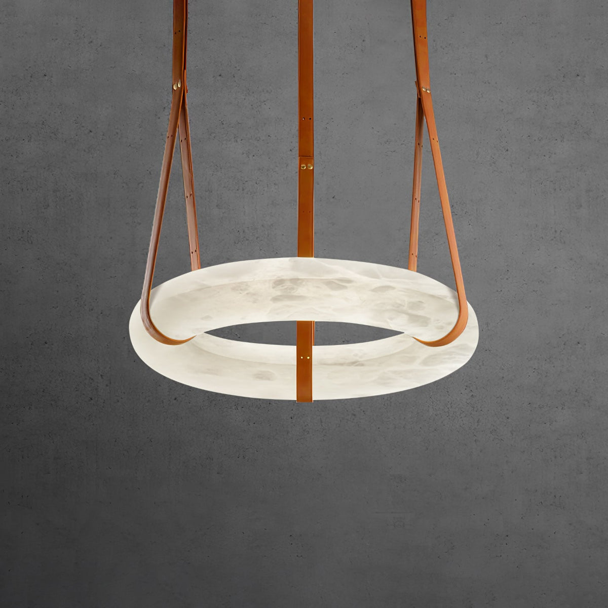 Pendant Lamp Alabaster Ring LED Dark Brown Brown Gold Living Room Dining Room 3000K 4000K 6000K Ø30 Ø120cm Natural Stone Pendant Lamp | Sansoti