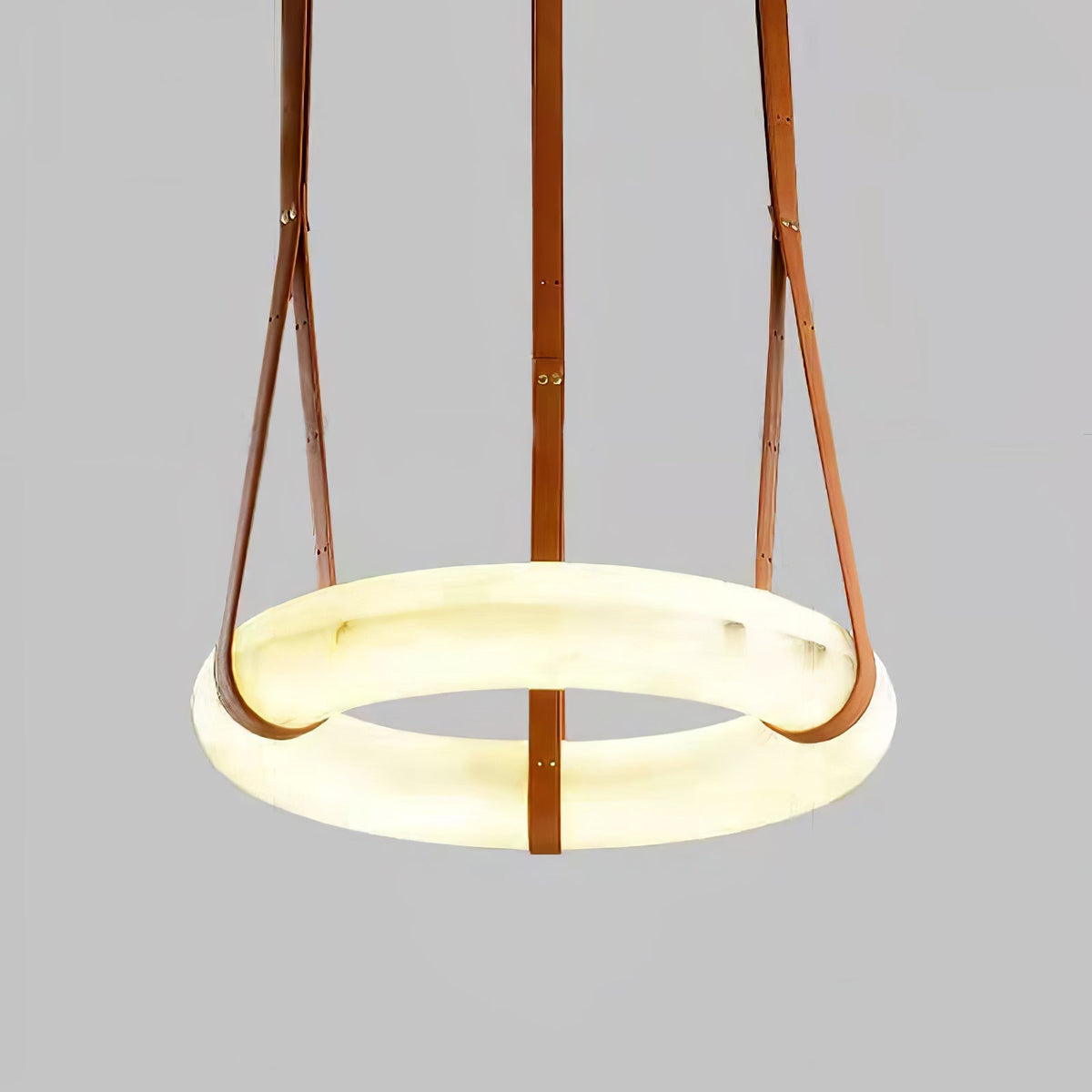 Pendant Lamp Alabaster Ring LED Dark Brown Brown Gold Living Room Dining Room 3000K 4000K 6000K Ø30 Ø120cm Natural Stone Pendant Lamp | Sansoti