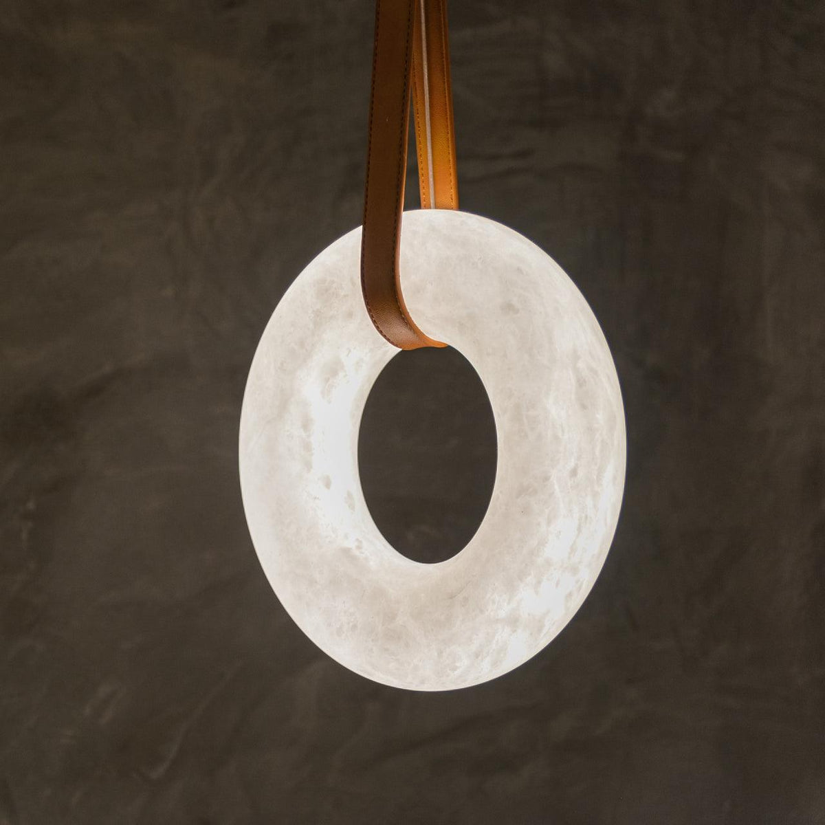 Pendant Lamp Alabaster Ring LED Dark Brown Brown Gold Living Room Dining Room 3000K 4000K 6000K Ø30 Ø120cm Natural Stone Pendant Lamp | Sansoti