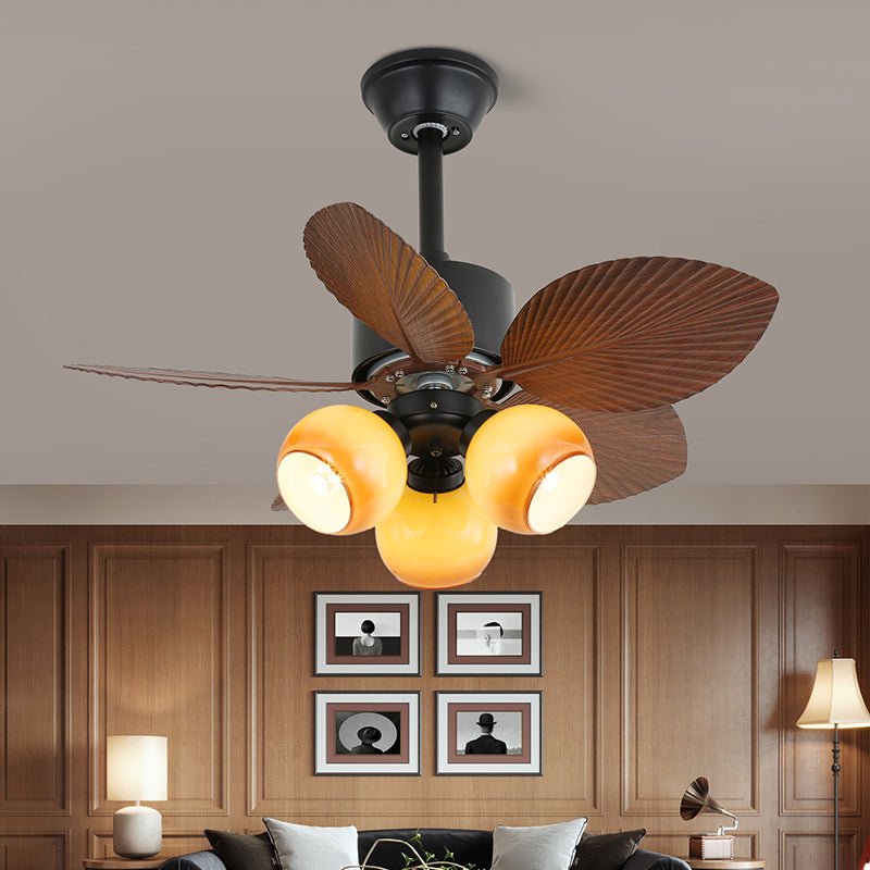 Deckenventilator mit Beleuchtung — Tropisches Holzdesign — Ø75 cm — 6-Stufen Steuerung | Sansoti