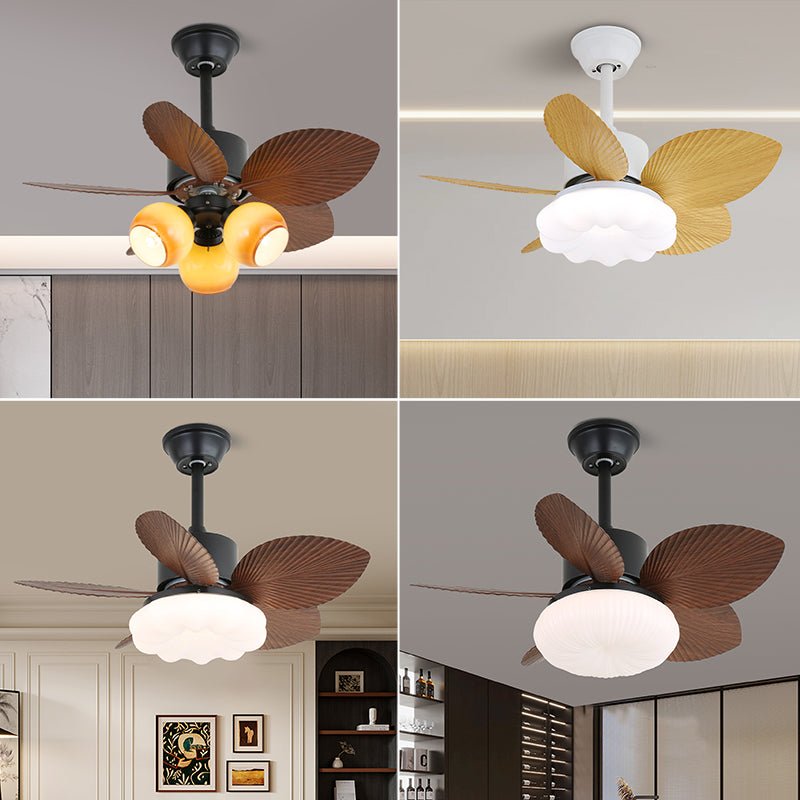 Deckenventilator mit Beleuchtung — Tropisches Holzdesign — Ø75 cm — 6-Stufen Steuerung | Sansoti
