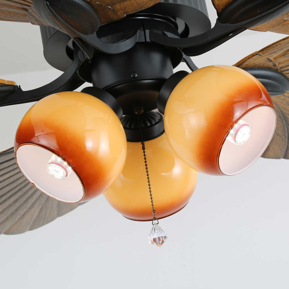 Deckenventilator Palm Whisper Vintage mit integrierter Beleuchtung 132 cm | Sansoti
