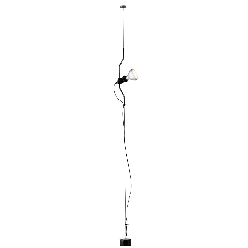Suspension réglable en hauteur avec abat-jour tubulaire en métal – Noir/Blanc/Rouge | Sansoti