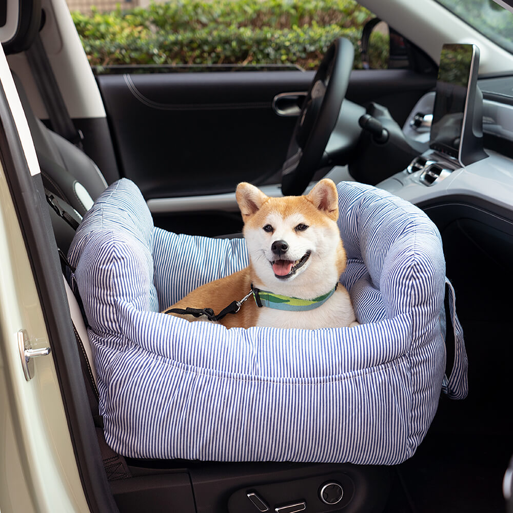 Car Dog Bed with Side Pockets Washable Soft Plush Safe Travel Comfort Carry Handles Dog Car Seat M L XL | Sansoti