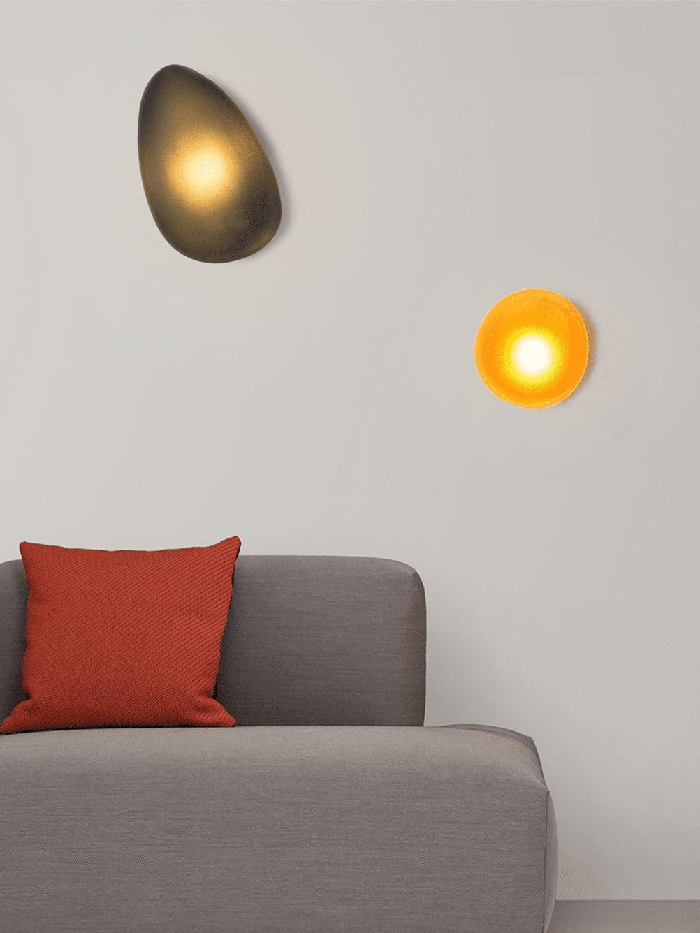 Glass Wall Light with Hand-Blown Bubble Glass – Sculptural Lighting, Scandinavian Design – Available in 4 Unique Models & 4 Colors | Sansoti