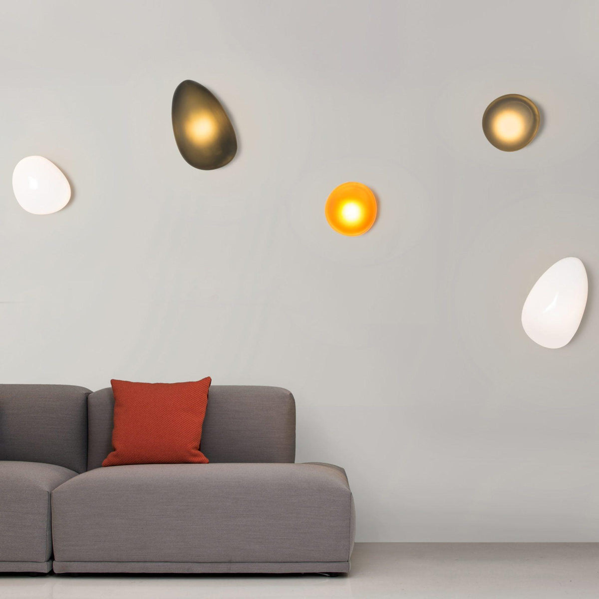 Glass Wall Light with Hand-Blown Bubble Glass – Sculptural Lighting, Scandinavian Design – Available in 4 Unique Models & 4 Colors | Sansoti