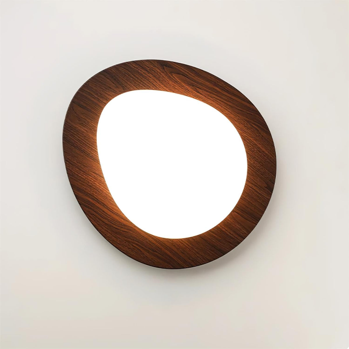Deckenleuchte im organischen Kieseldesign mit Holzoptik, LED, Acryl und warmem Licht für Wohnzimmer und Esszimmer | Sansoti