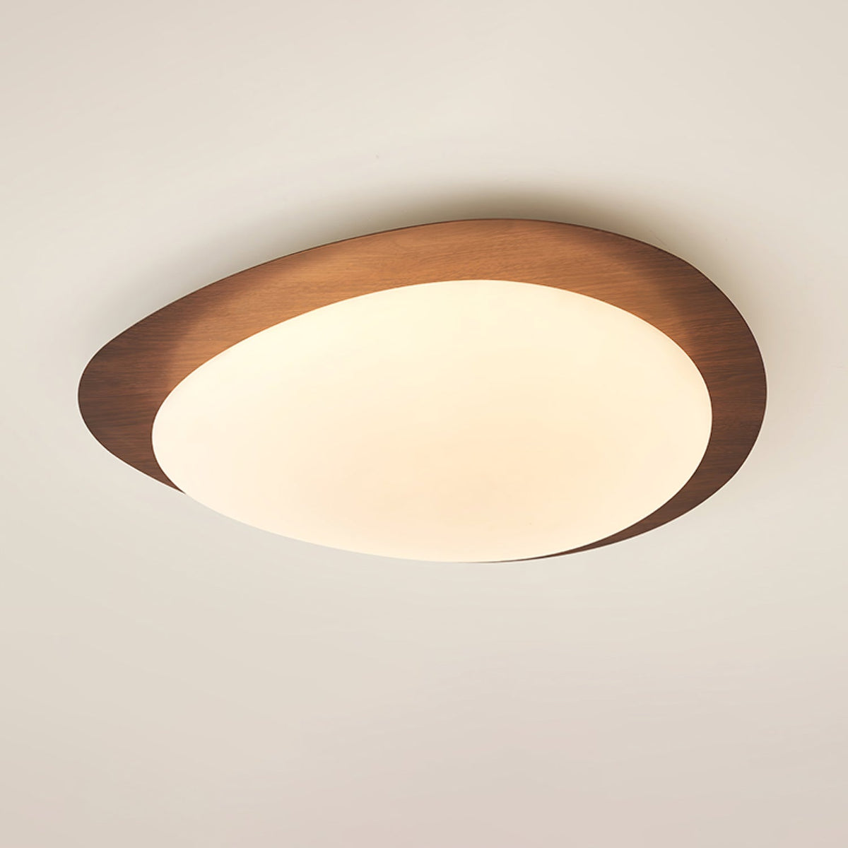 Deckenleuchte im organischen Kieseldesign mit Holzoptik, LED, Acryl und warmem Licht für Wohnzimmer und Esszimmer | Sansoti