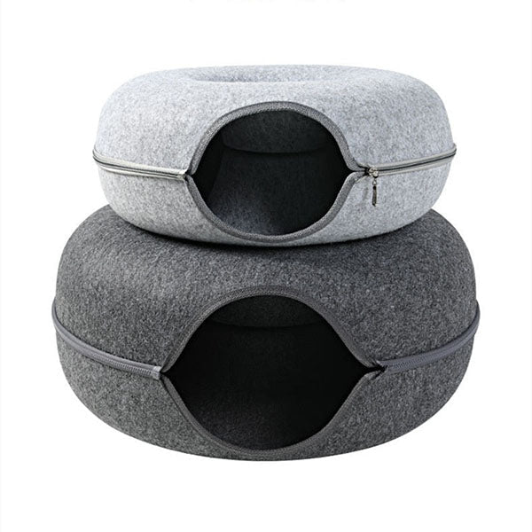 Cat Cave with Integrated Scratching Board Hammock Resting Place Playful Dark Gray Light Gray Pink Pet | Sansoti