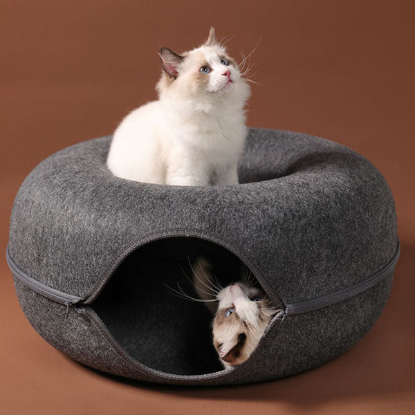 Cat Cave with Integrated Scratching Board Hammock Resting Place Playful Dark Gray Light Gray Pink Pet | Sansoti