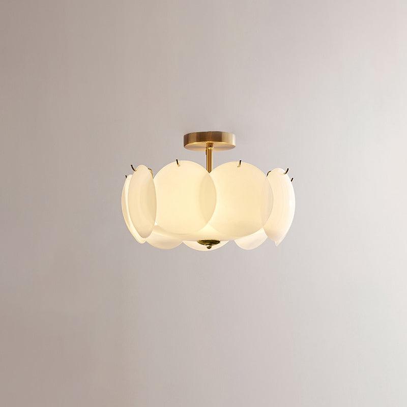 Kroonluchter Glazen Schijven Metaal Koper Woonkamer Eetkamer E14 Ø40 Ø50 Ø60cm Hanglamp Vintage Sfeerlamp Plafondlamp | Sansoti