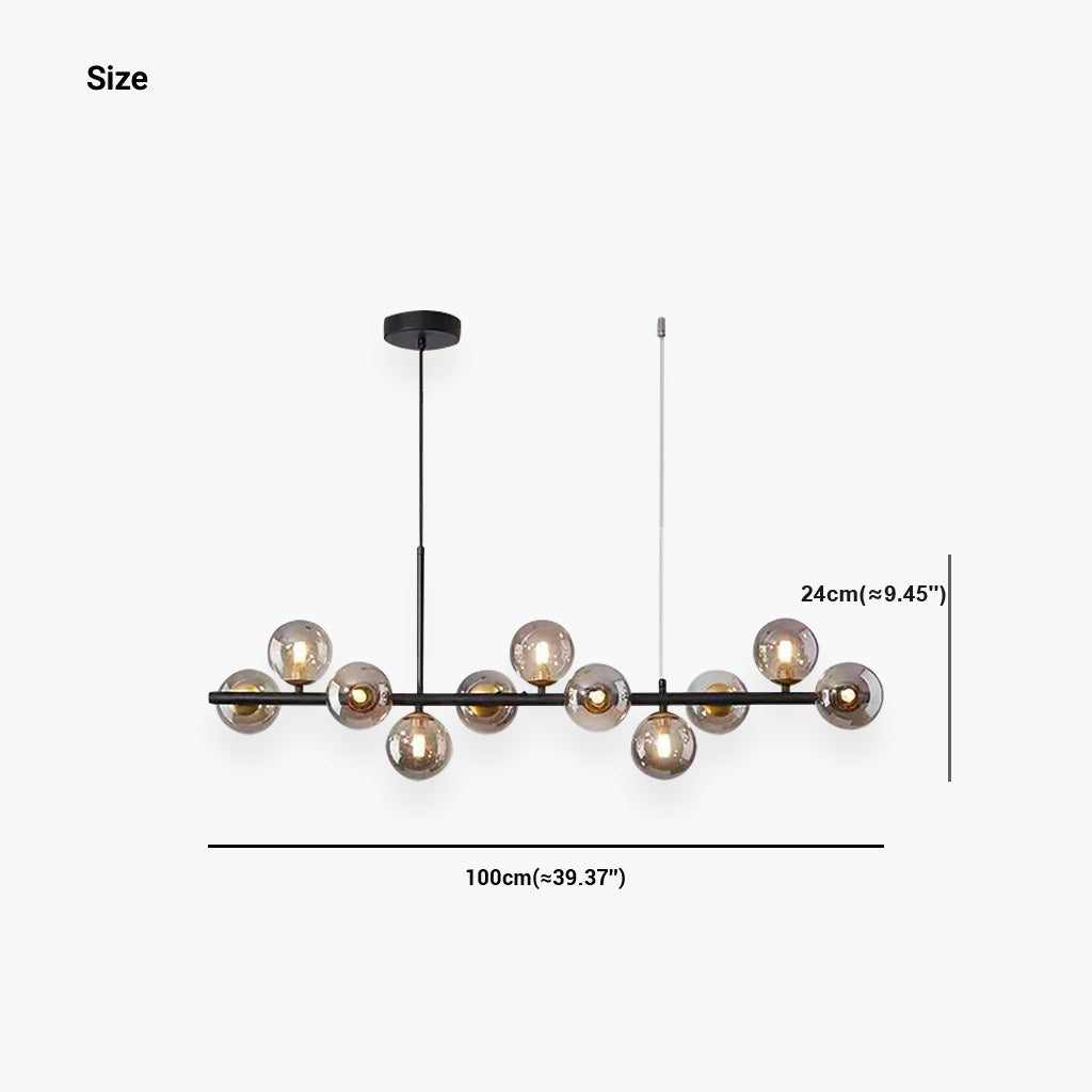 Glazen Bol Hanglamp met Gouden Frame 7-11 Lichtpunten Moderne Kroonluchter Verstelbare Kleurtemperatuur | Sansoti