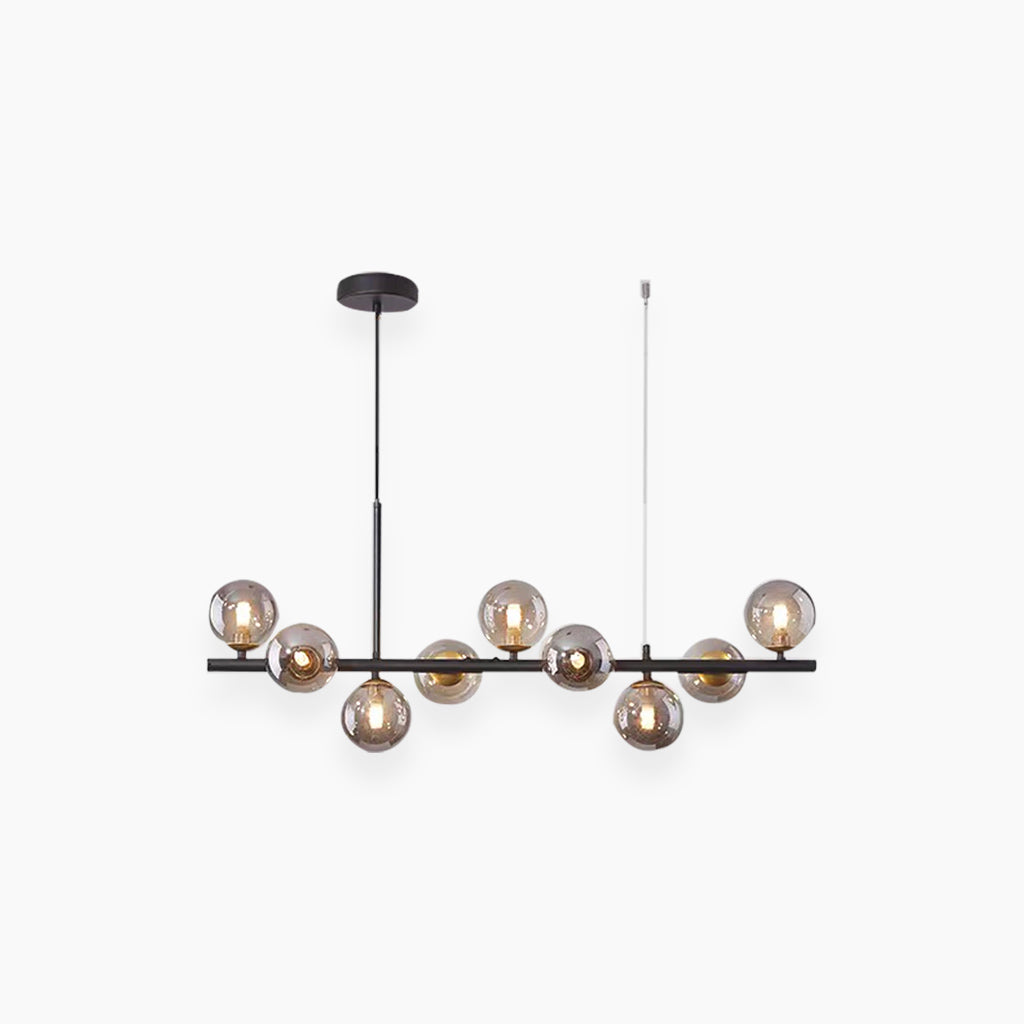 Glazen Bol Hanglamp met Gouden Frame 7-11 Lichtpunten Moderne Kroonluchter Verstelbare Kleurtemperatuur | Sansoti