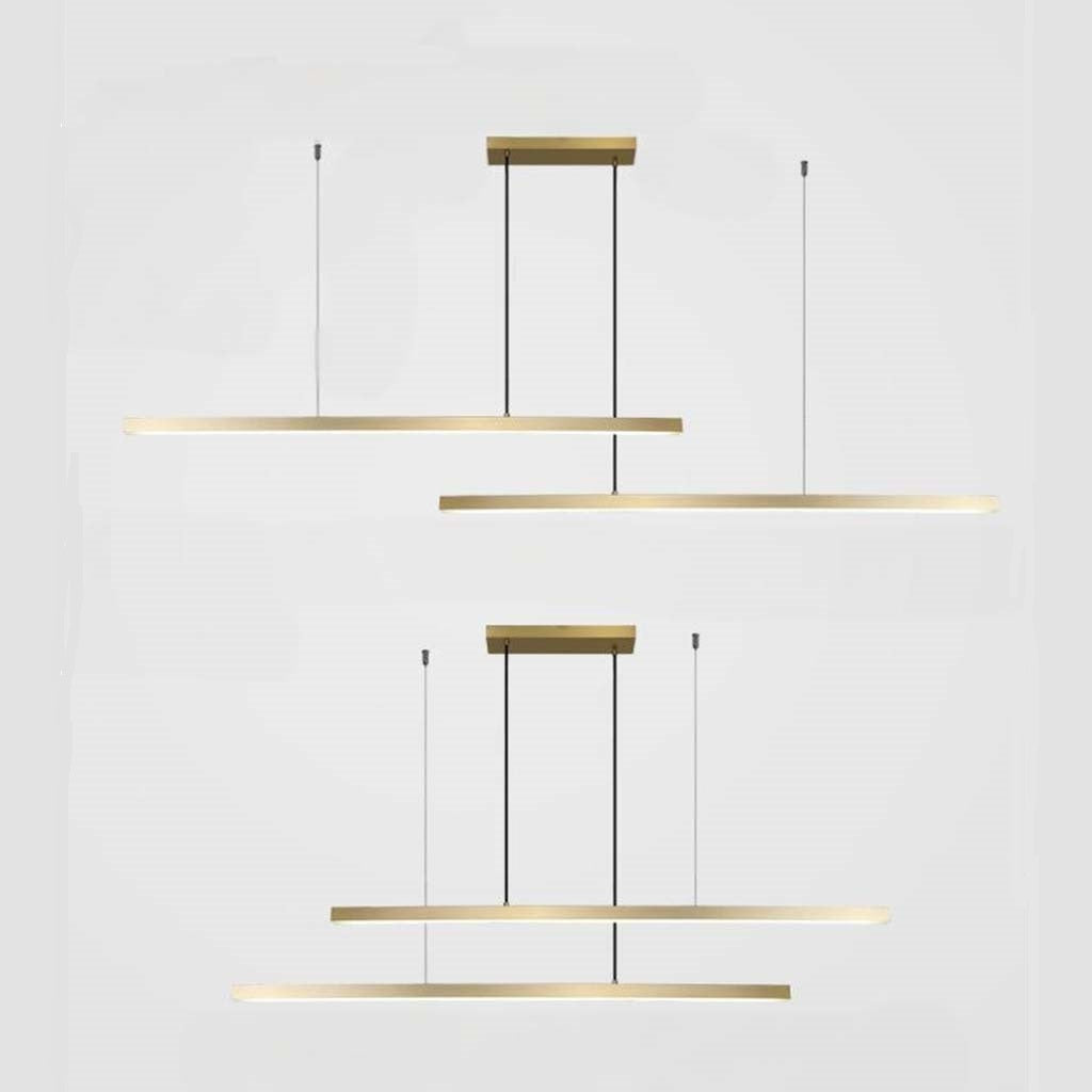 Pendant Light Brass Linear Dimmable LED, Black / Gold