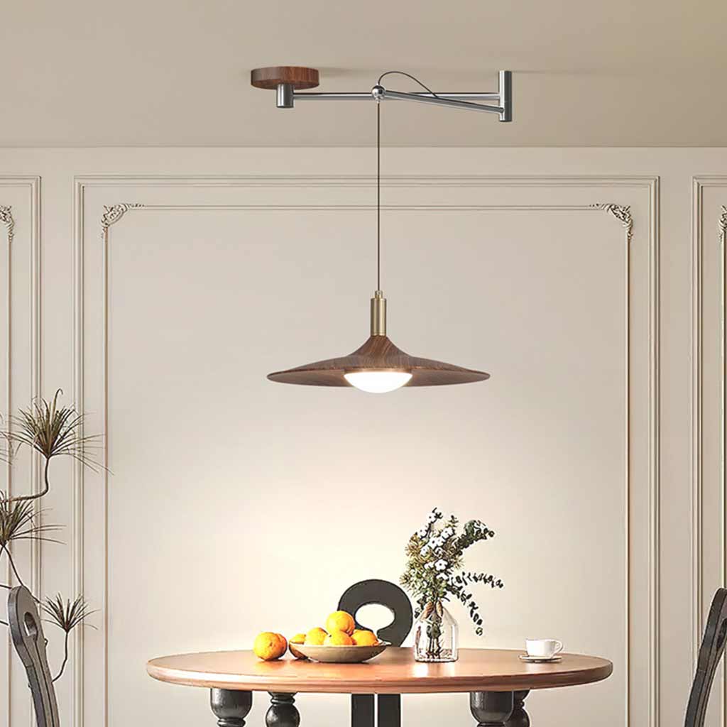 Dimmbare LED-Pendelleuchte mit verstellbarem Arm und Fernbedienung, skandinavisches Design aus Eisen und Acryl für Wohnzimmer und Esszimmer | Sansoti