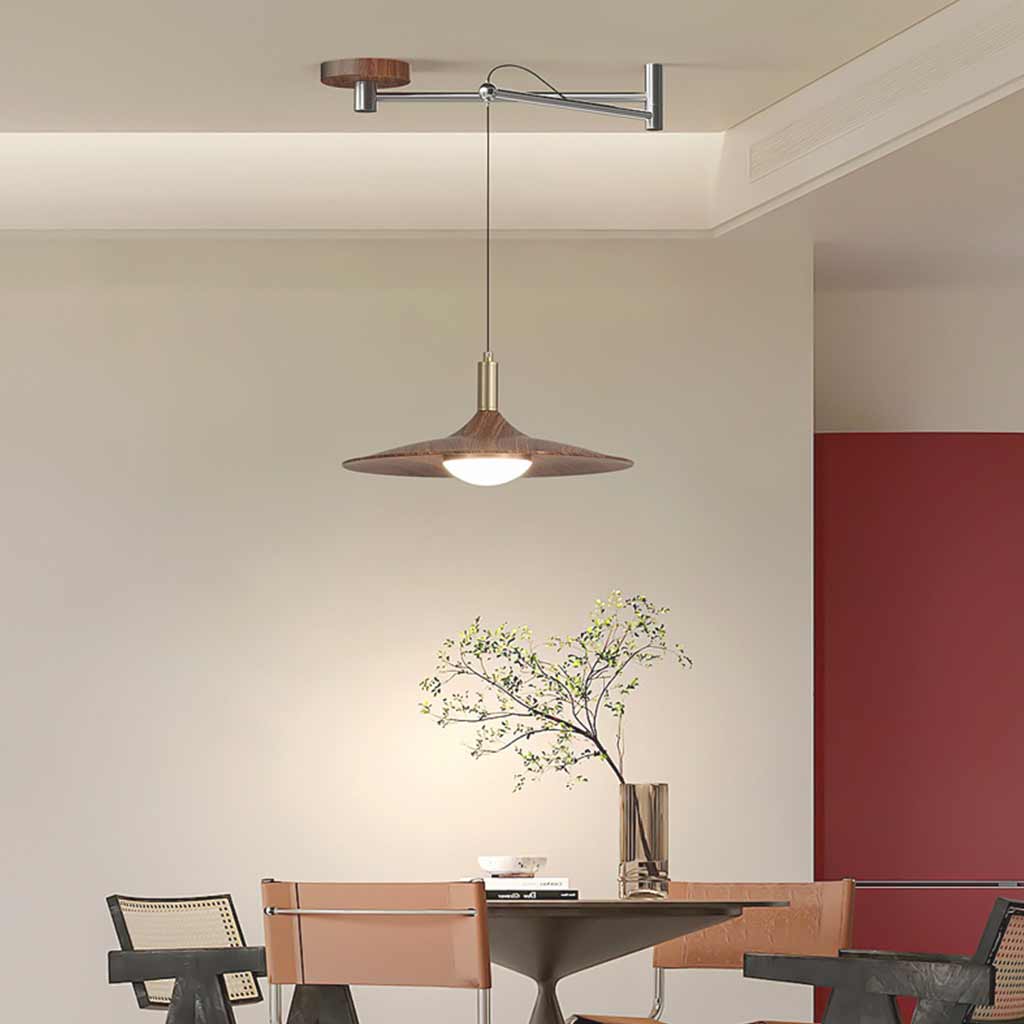 Dimmbare LED-Pendelleuchte mit verstellbarem Arm und Fernbedienung, skandinavisches Design aus Eisen und Acryl für Wohnzimmer und Esszimmer | Sansoti