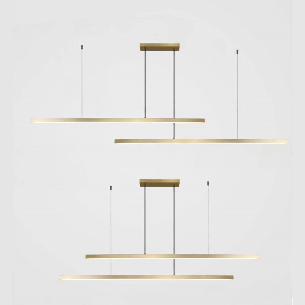 Pendant Light Brass Linear Dimmable LED, Black / Gold
