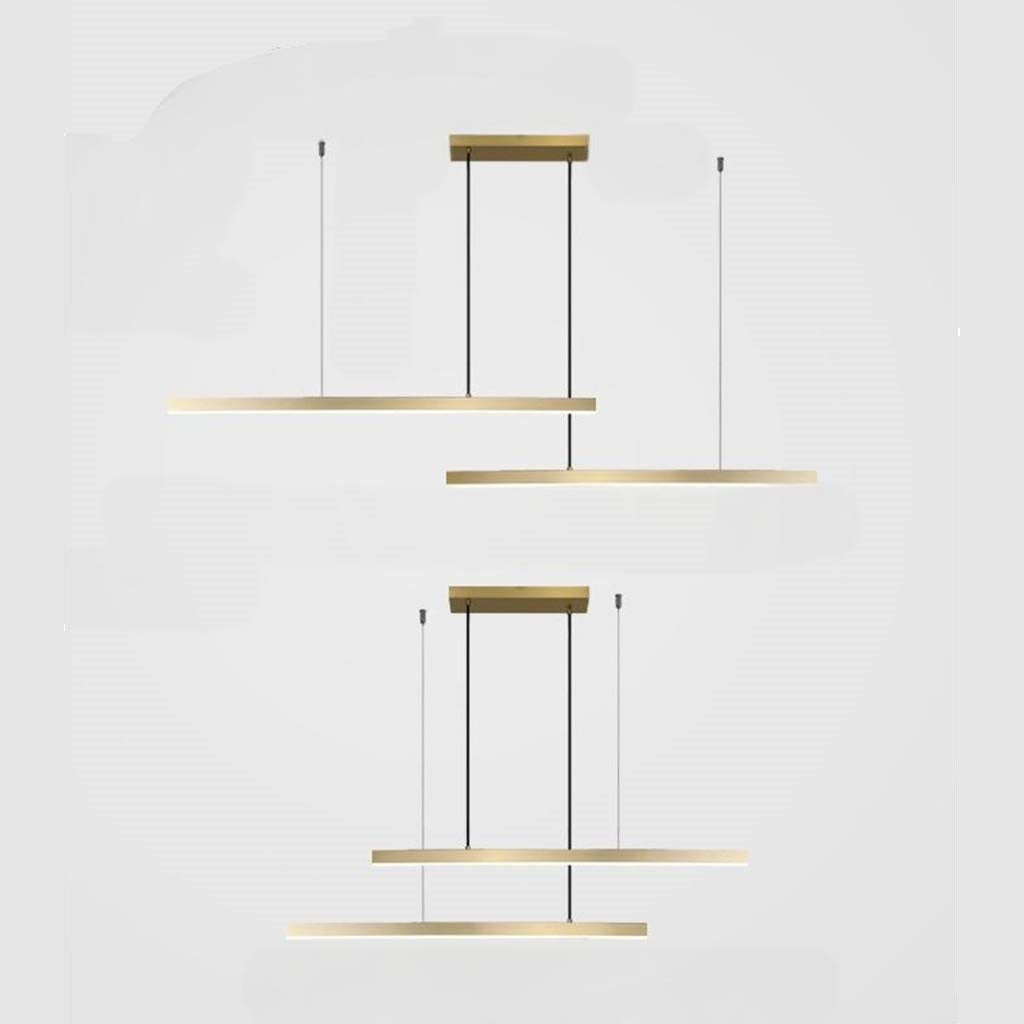 Pendant Light Brass Linear Dimmable LED, Black / Gold