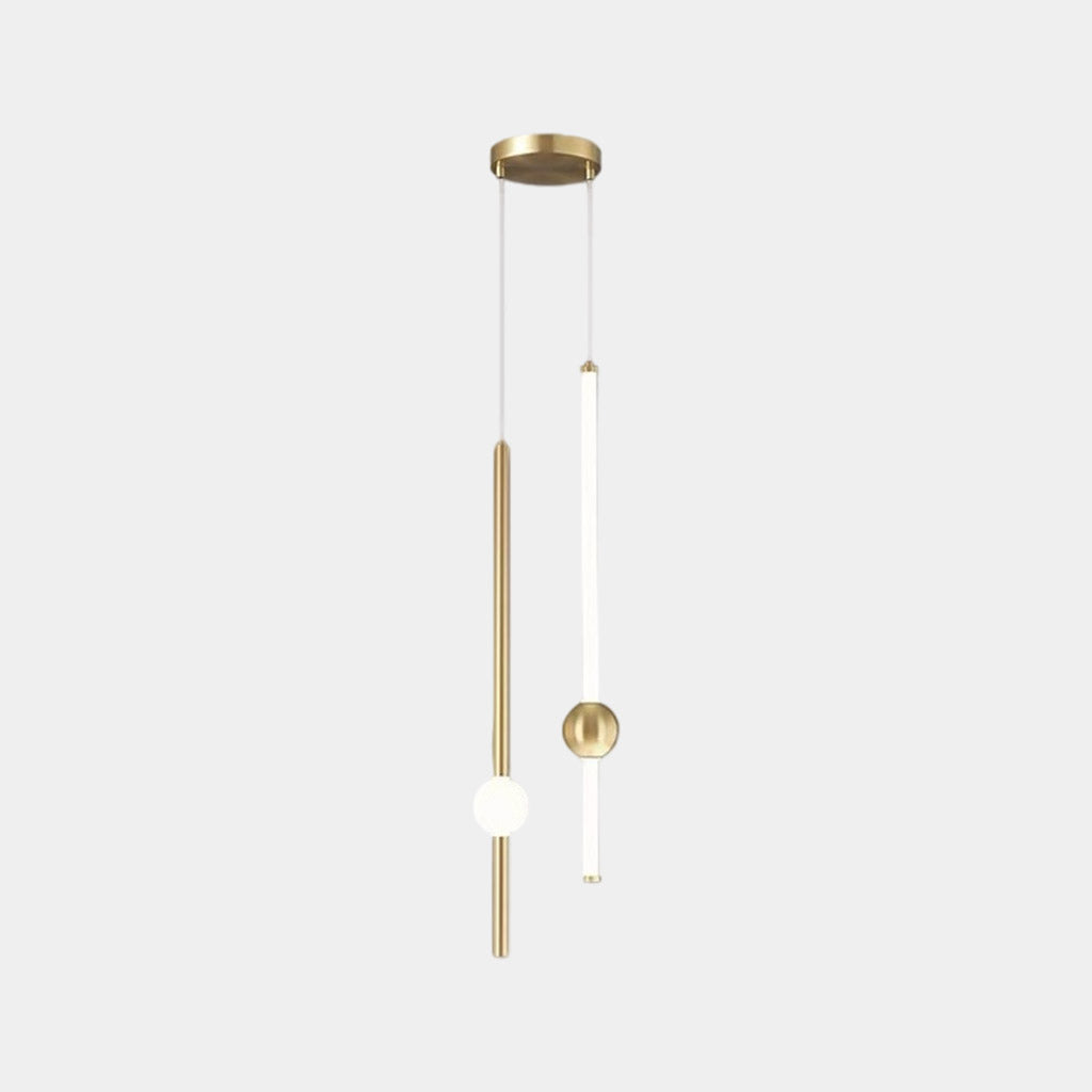 Lineare LED-Pendelleuchte Eisen Glas Modern Minimalistisches skandinavisches Design Essbereich Schlafzimmer Wohnzimmer | Sansoti