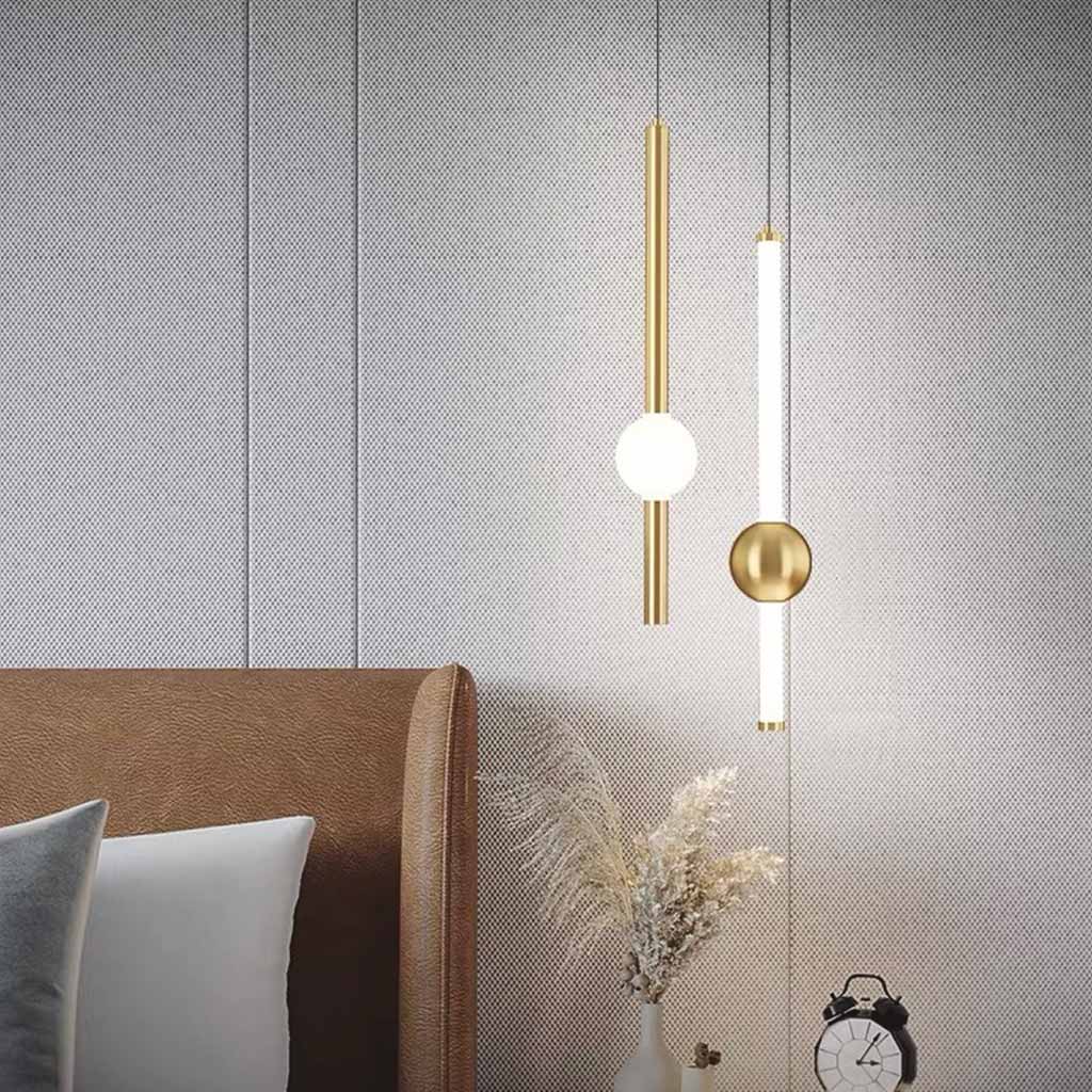 Lineare LED-Pendelleuchte LED mit Glaskugel Eisen Dimmbar Skandinavisches modernes Design Esszimmer Wohnzimmer Beleuchtung | Sansoti