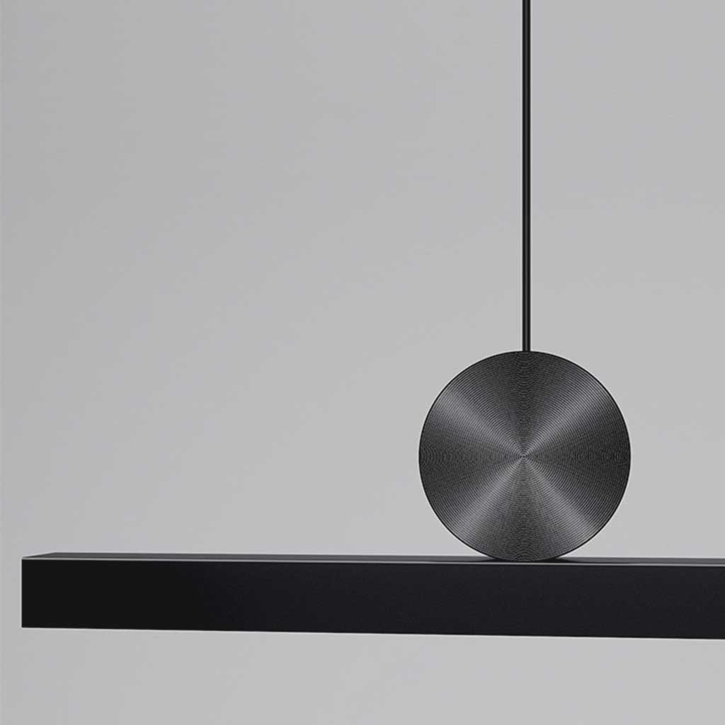 Dimmable Linear LED Pendant Light Aluminum Black 100-200cm Dining Table Living Room Modern Scandinavian Design | Sansoti