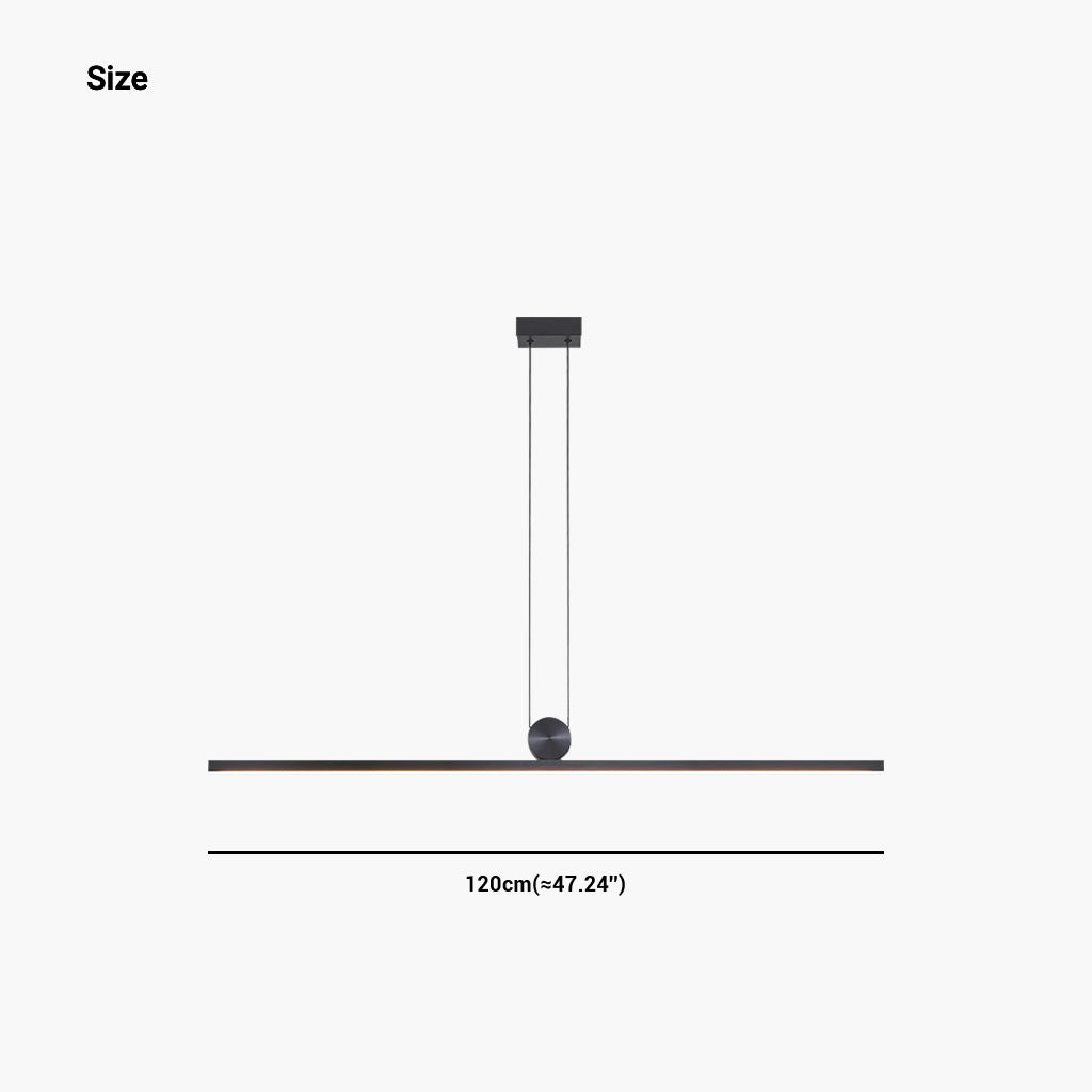 Dimmable Linear LED Pendant Light Black Aluminium Modern Design Living Room Dining Room Kitchen Ambient Light Sleek | Sansoti