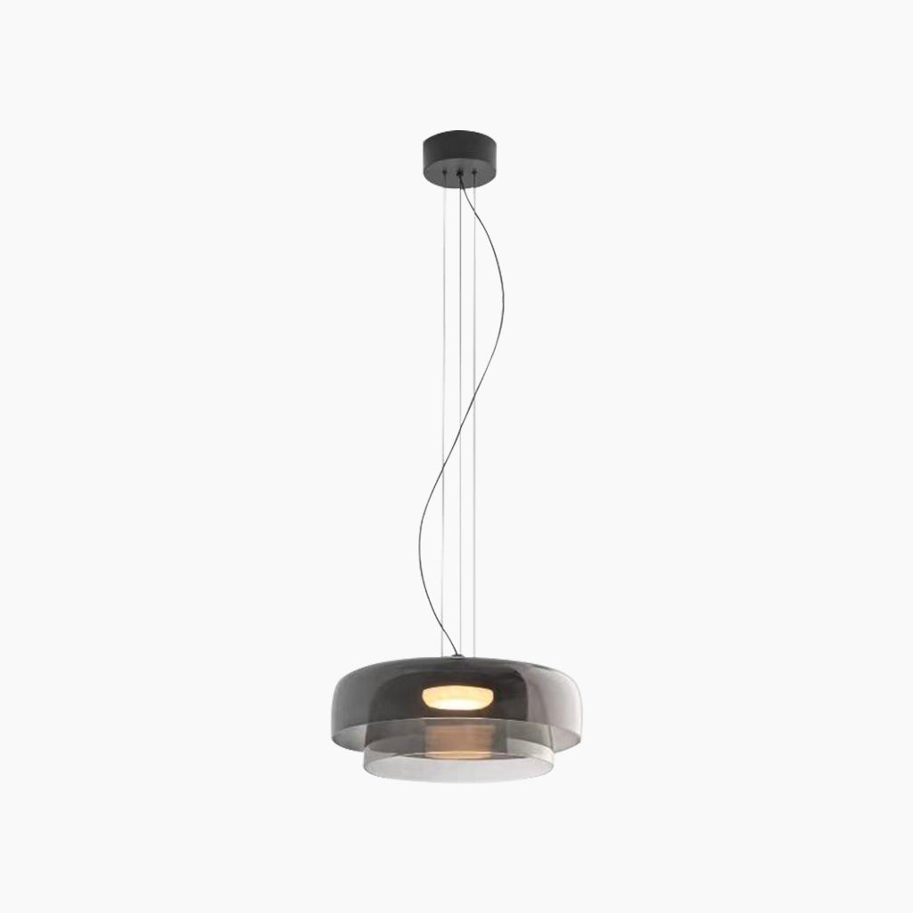 Mehrschichtige Glas-Pendelleuchte LED Dimmbar mit farbigen Schirmen Skandinavisches Design für Esszimmer Wohnzimmer | Sansoti