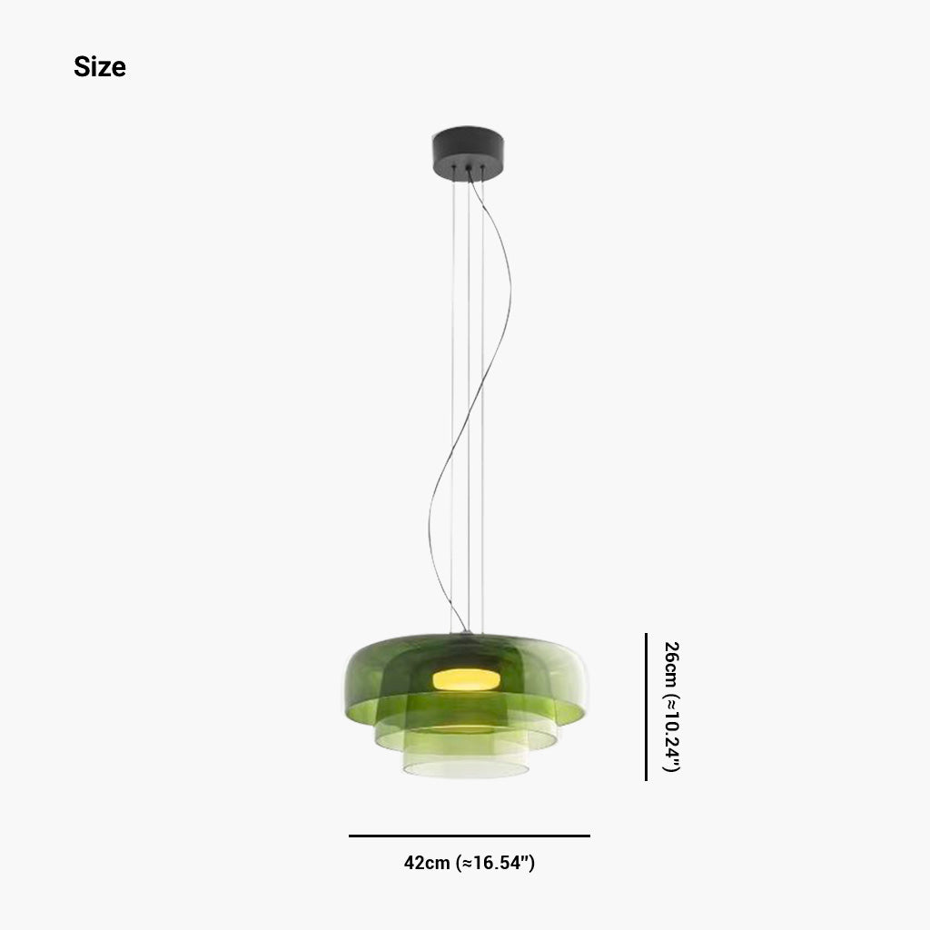 Mehrschichtige Glas-Pendelleuchte LED Dimmbar mit farbigen Schirmen Skandinavisches Design für Esszimmer Wohnzimmer | Sansoti