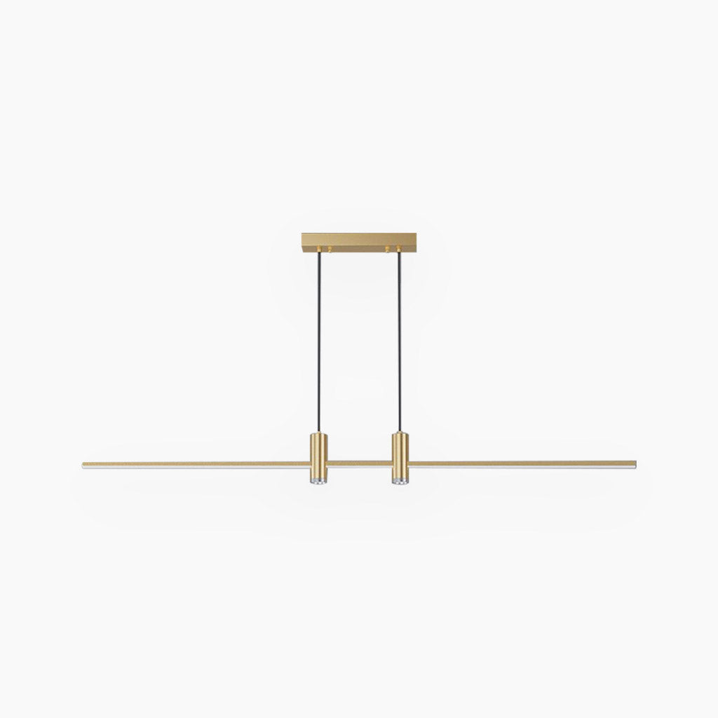 Suspension LED minimaliste avec spots, aluminium noir et doré, à intensité variable, télécommande, pour salle à manger | Sansoti