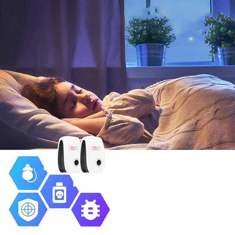 Ultrasonic Pest Repeller Set 22-65 kHz Silent Safe Plug-In Pest Control for Home Kitchen | Sansoti