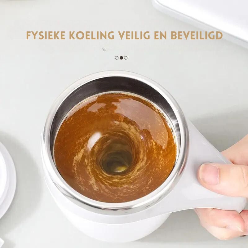 Selbstrührender Thermobecher 400ml – Automatisch mixender Reisebecher mit Heizfunktion | Sansoti