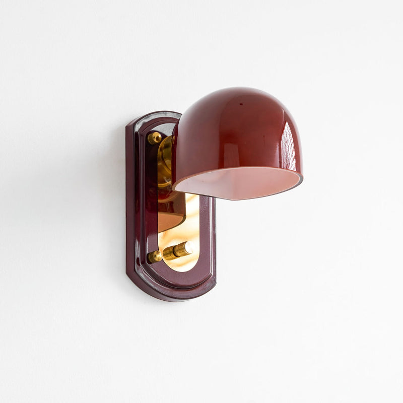 Vintage Wandleuchte mit rotem Glasschirm — Stimmungsvolle Retro-Beleuchtung für Wohnzimmer & Esszimmer | Sansoti