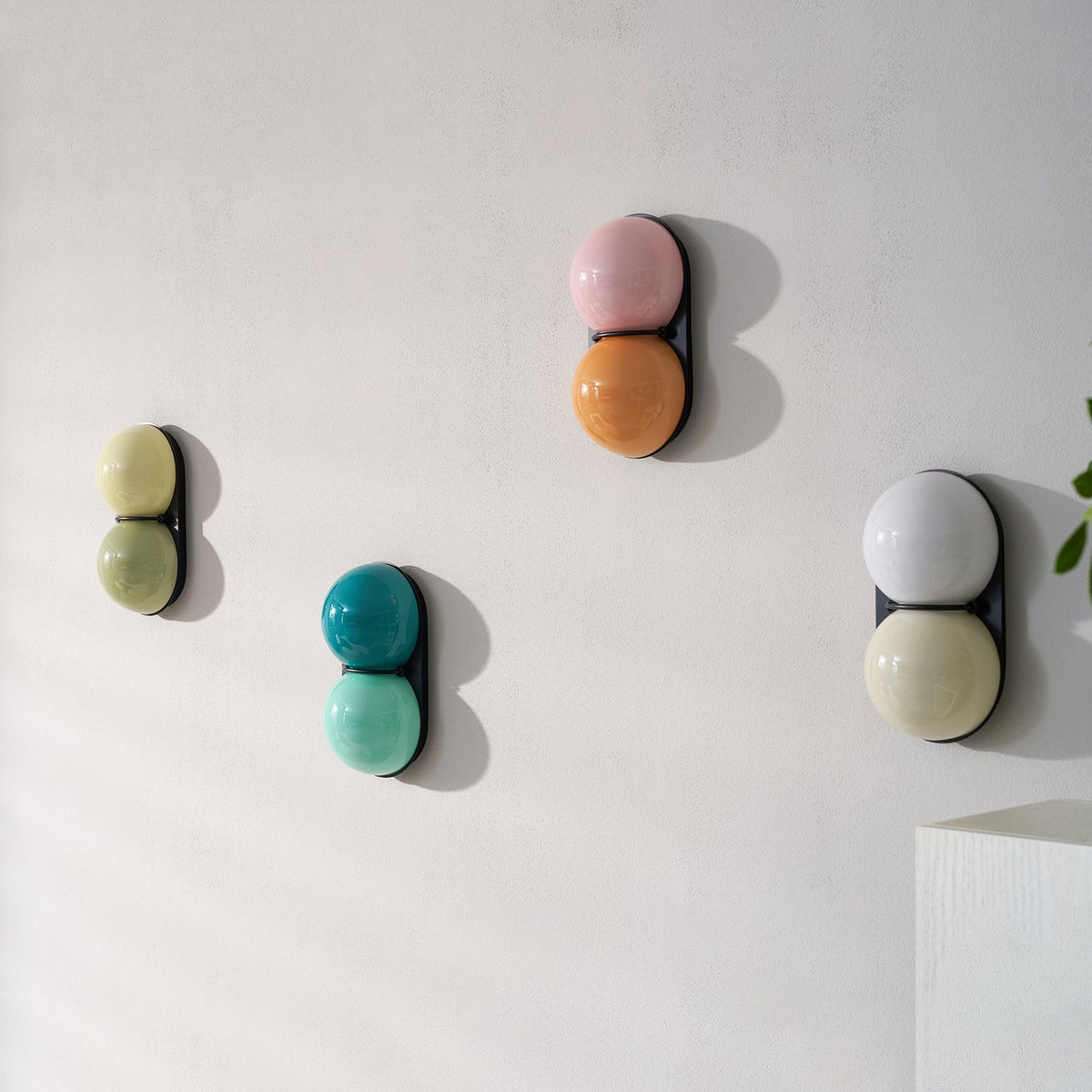 Modern Double Glass Wall Lamp – Playful Lighting with Colored Glass for Bedroom & Kids Room | Sansoti