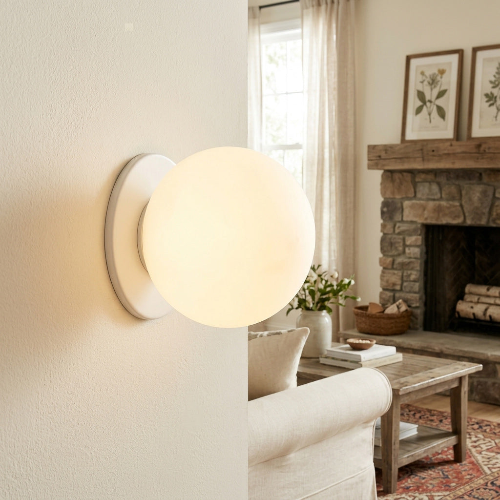 Glass Wall Lamp with Gold or Silver Socket – Modern Design for Bedroom and Living Room | Sansoti
