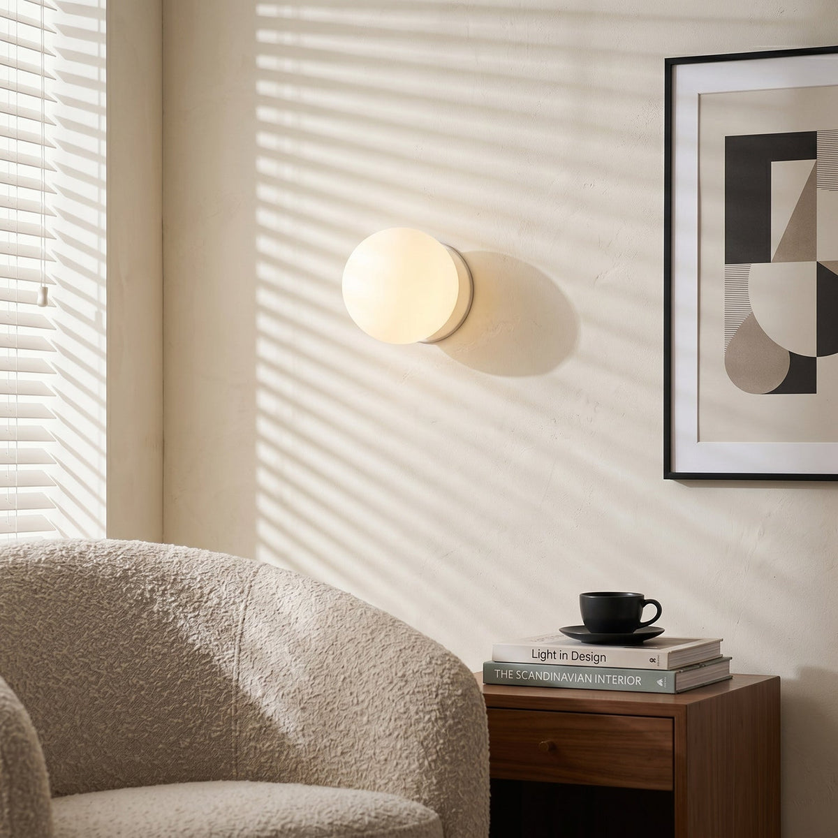 Glass Wall Lamp with Gold or Silver Socket – Modern Design for Bedroom and Living Room | Sansoti