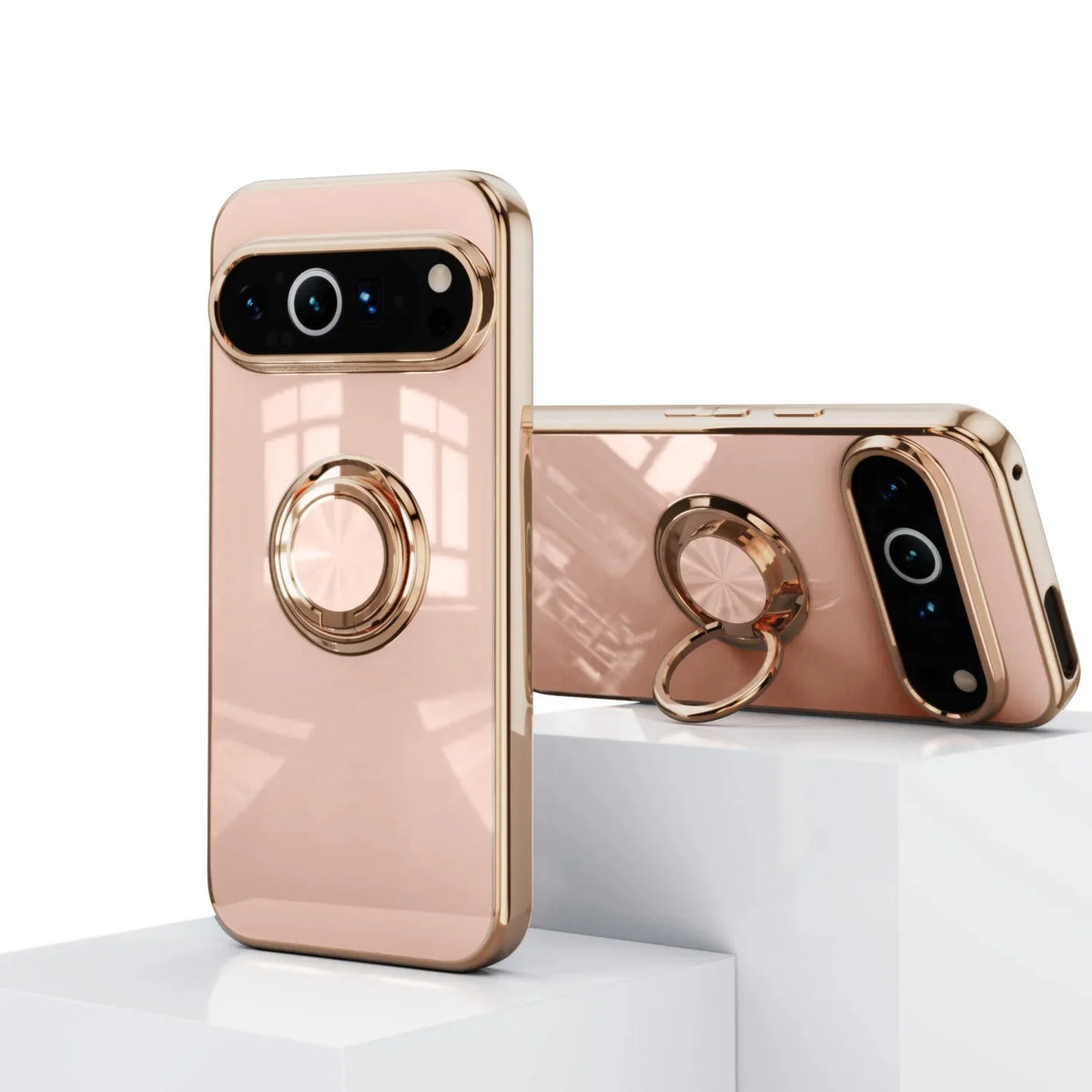 Handyhülle mit drehbarem Ring und Standfuß für Google Pixel – kompatibel mit magnetischer Autohalterung, Schutz | Sansoti